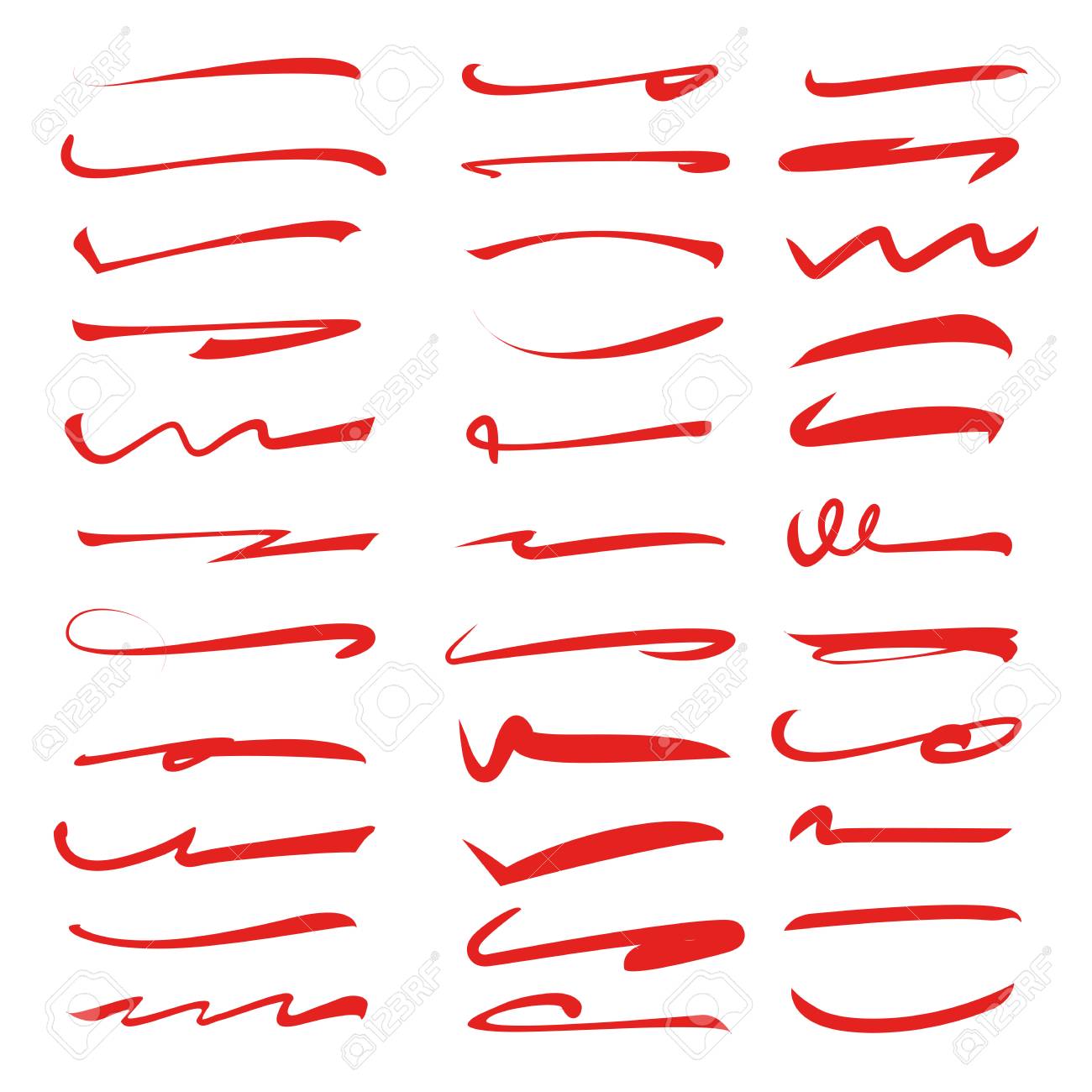 red underline set brush