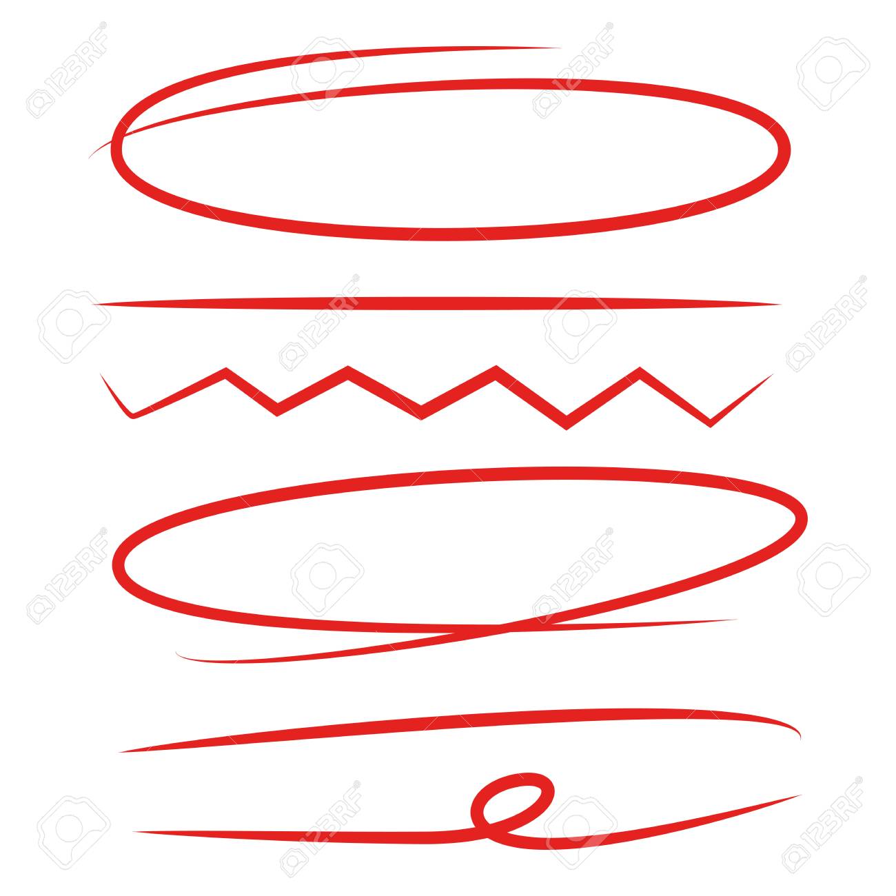 Highlighter Circles Abstract Doodle Writing Design Brush Lines