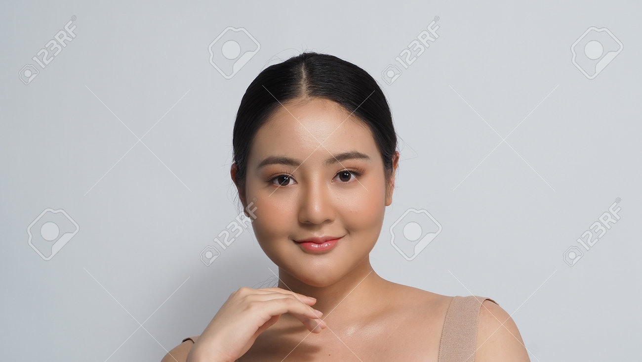 Beauty skin. makeup concept. Young pretty woman black hair and beauty face make up for skincare cosmetic. Showing delicate soft and firm and ageless facial skin. Oil type skin. Close up facial. beauty shot. - 168771740 Beauty skin. makeup concept. Young pretty woman black hair and beauty face make up for skincare cosmetic. Showing delicate soft and firm and ageless facial skin. Oil type skin. Close up facial. beauty shot. - 168771740