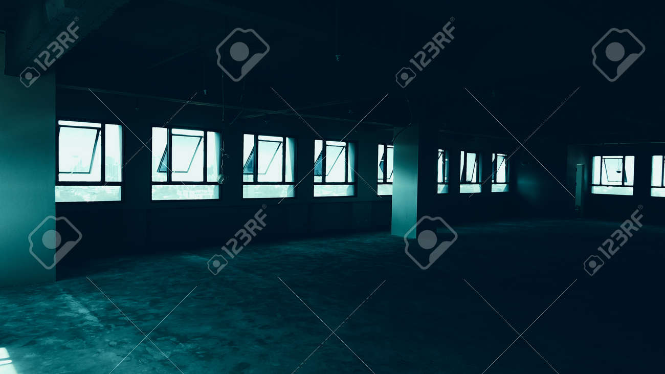 Bankrupt Office. Workplace without desk and people. Business office is closed. bankrupt business due to the effect of Coronavirus or COVID-19 pandemic. No rental office space. Empty and abandoned. - 169136773 Bankrupt Office. Workplace without desk and people. Business office is closed. bankrupt business due to the effect of Coronavirus or COVID-19 pandemic. No rental office space. Empty and abandoned. - 169136773