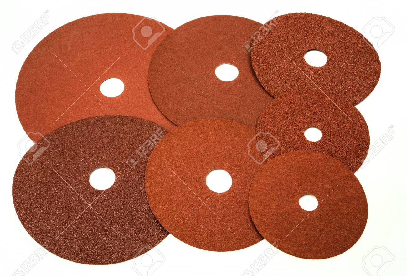 Sandpaper for industrial and home use in different sizes and thickness on white background - 74305135 Sandpaper for industrial and home use in different sizes and thickness on white background - 74305135
