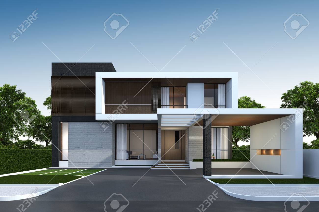 3d Rendering Of Tropical House Exterior With Clipping Path Stock Photo Picture And Royalty Free Image Image