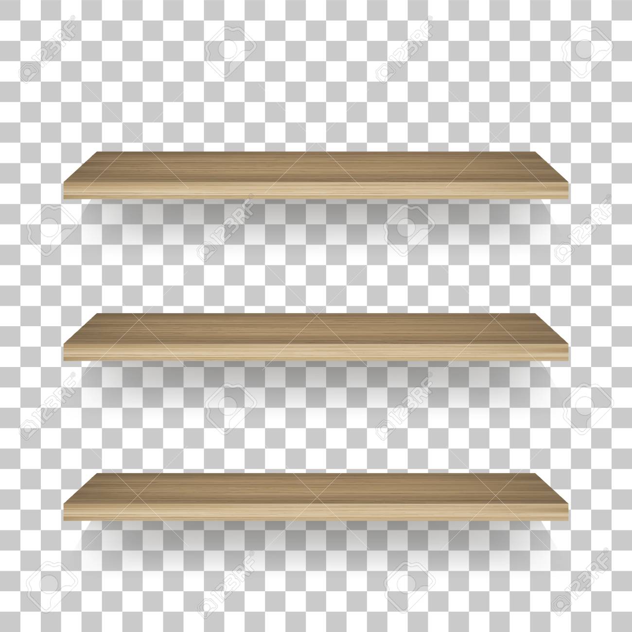 Wooden Shelf On Transparent Background With Soft Shadow 3d Empty Wooden Shelves Vector Illustration Royalty Free Cliparts Vectors And Stock Illustration Image