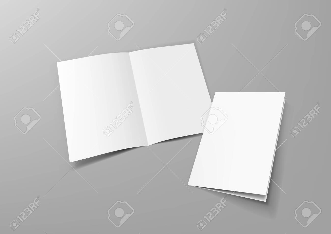 realistic blank a4 half fold brochure mock up template half fold template