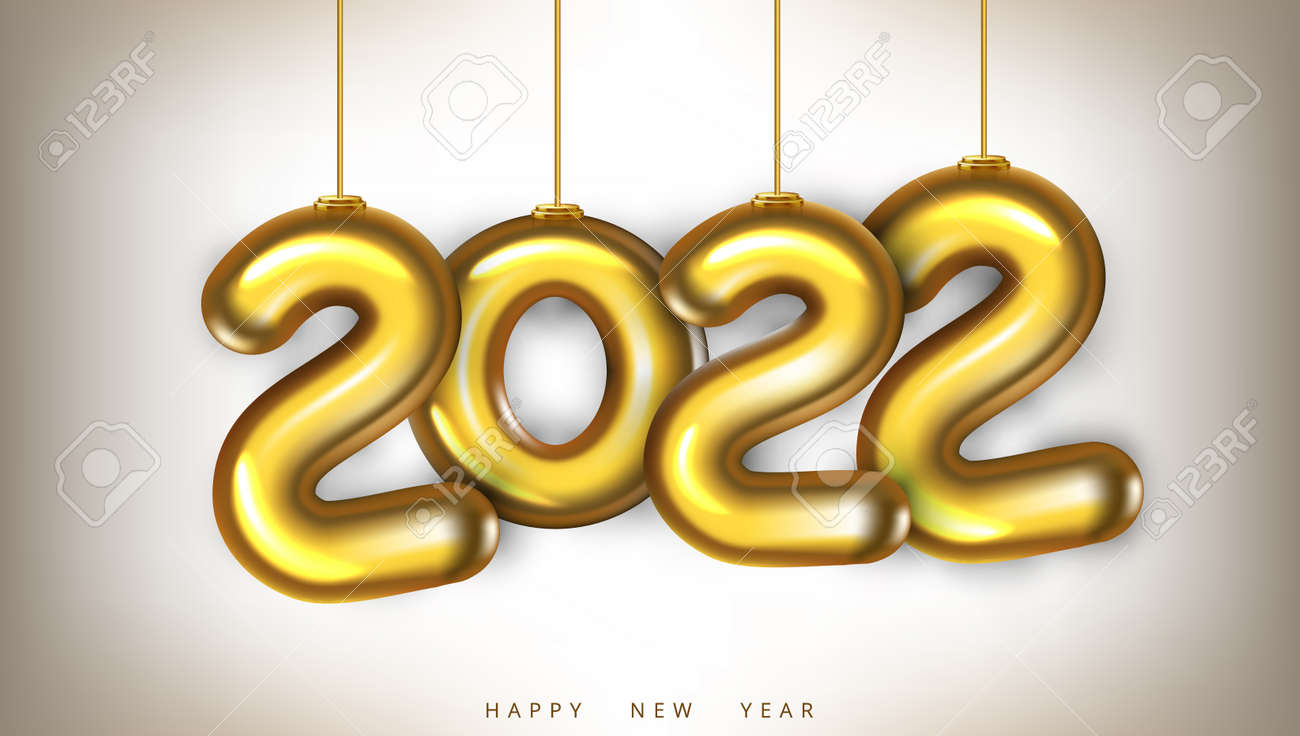 3D Gold 2022 Numbers New Year Greeting Card - 169413583 3D Gold 2022 Numbers New Year Greeting Card - 169413583