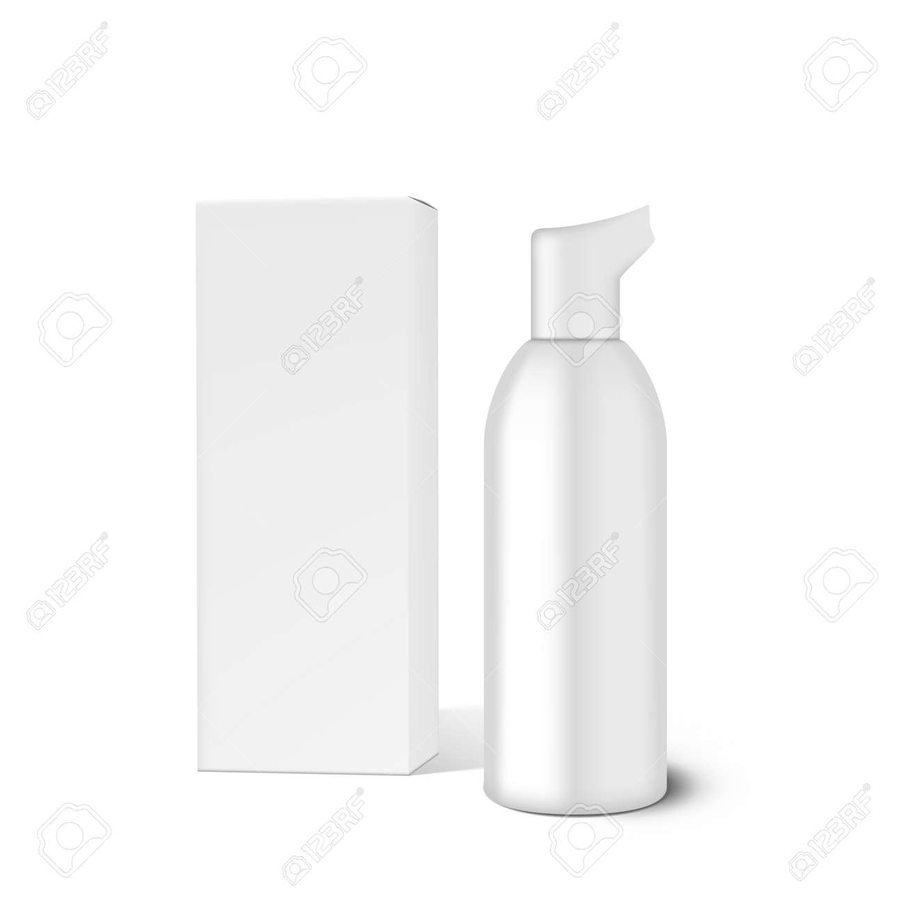 Cosmetics Bottle With Mousse And Cardboard Box - 169413597 Cosmetics Bottle With Mousse And Cardboard Box - 169413597