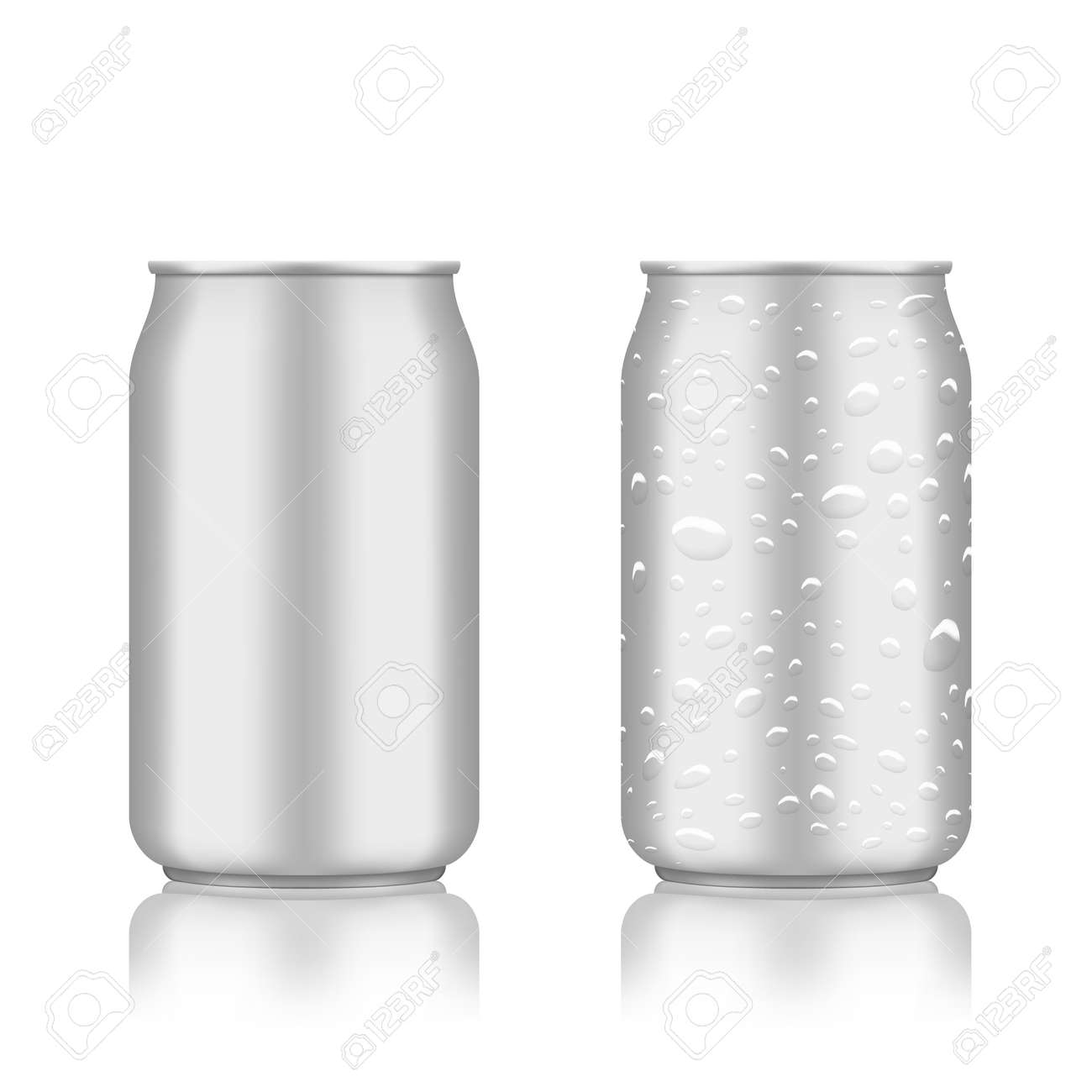Warm And Cold Clear Aluminum Cans On White - 169413624 Warm And Cold Clear Aluminum Cans On White - 169413624