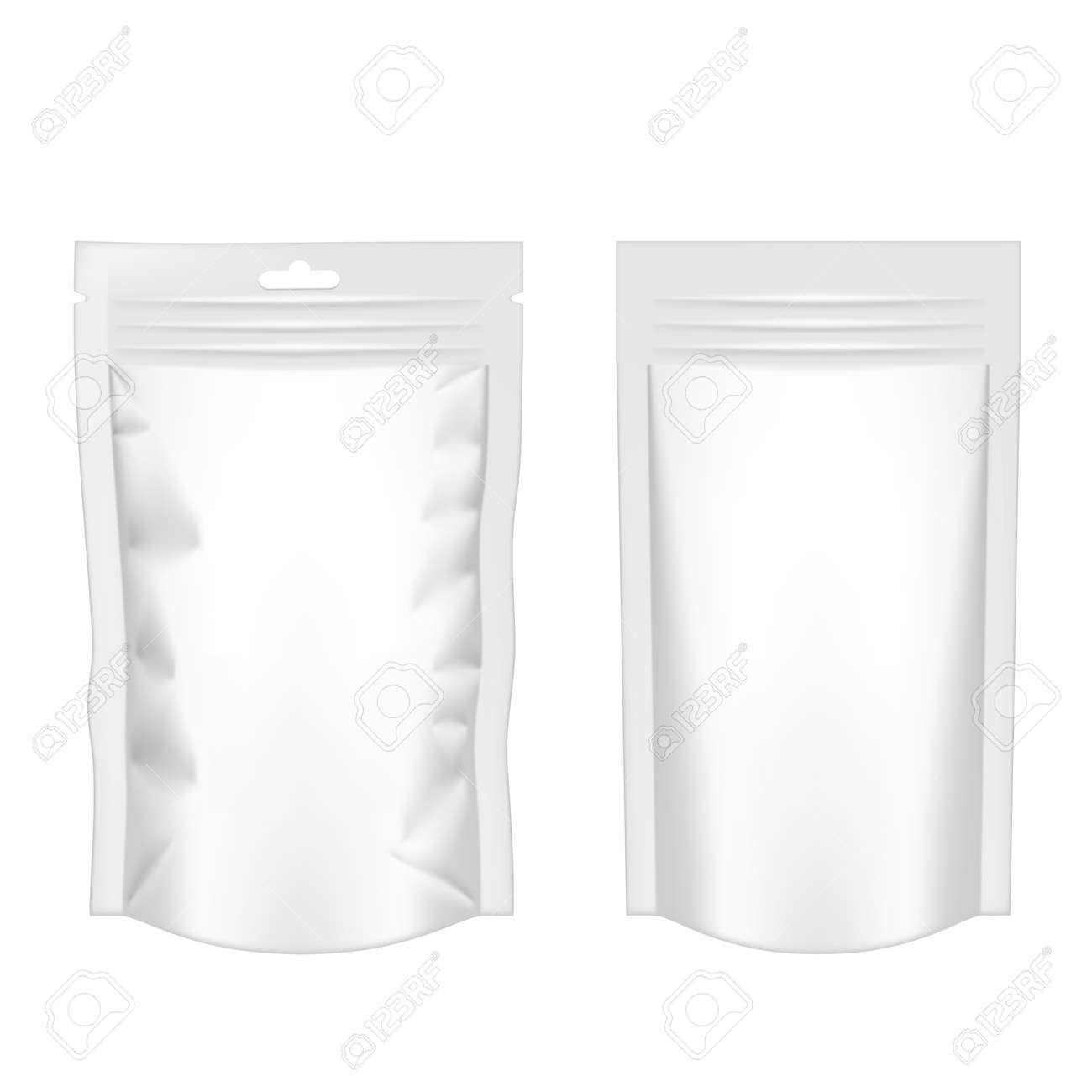 White Pouch Foil Plastic Packaging With Zipper - 169413626 White Pouch Foil Plastic Packaging With Zipper - 169413626