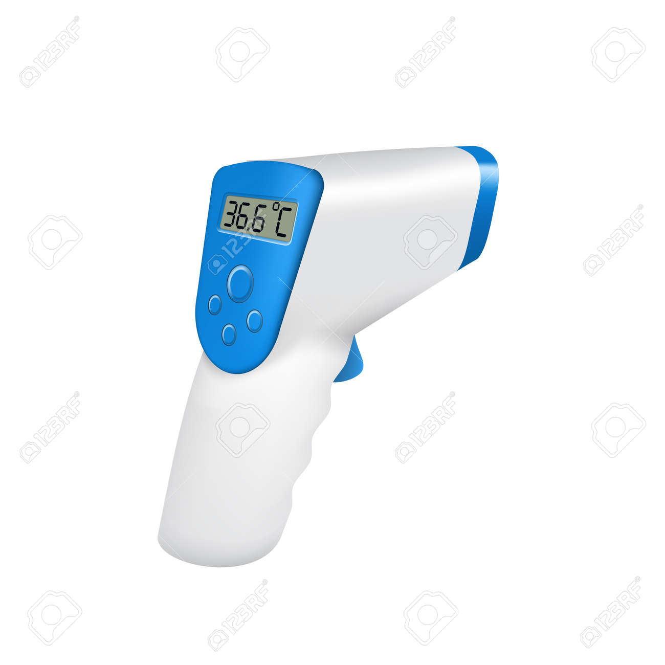 3D Electronic IR Thermometer Isolated On White - 169413645 3D Electronic IR Thermometer Isolated On White - 169413645