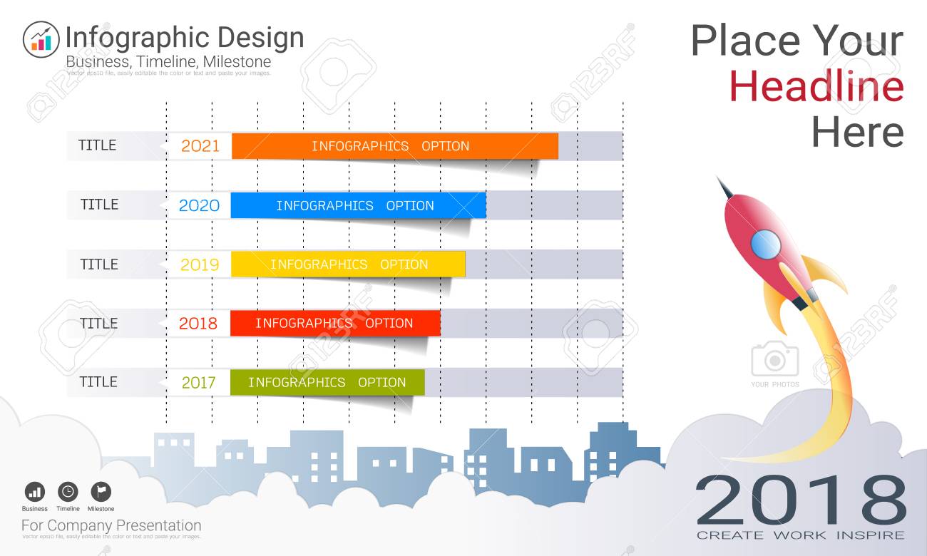 business bar graph infographics template growth progress color