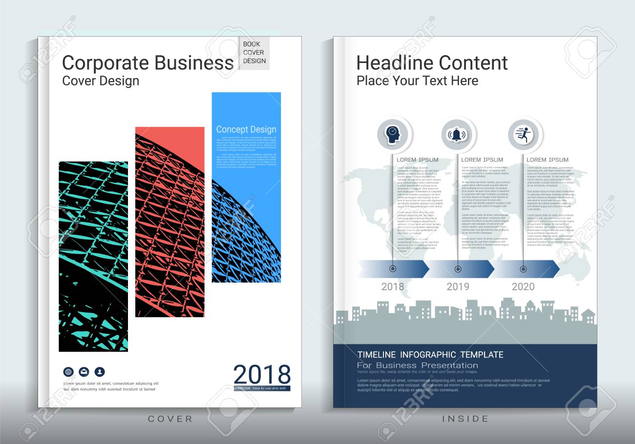 cover book design template with presentation infographics elements proposal presentation