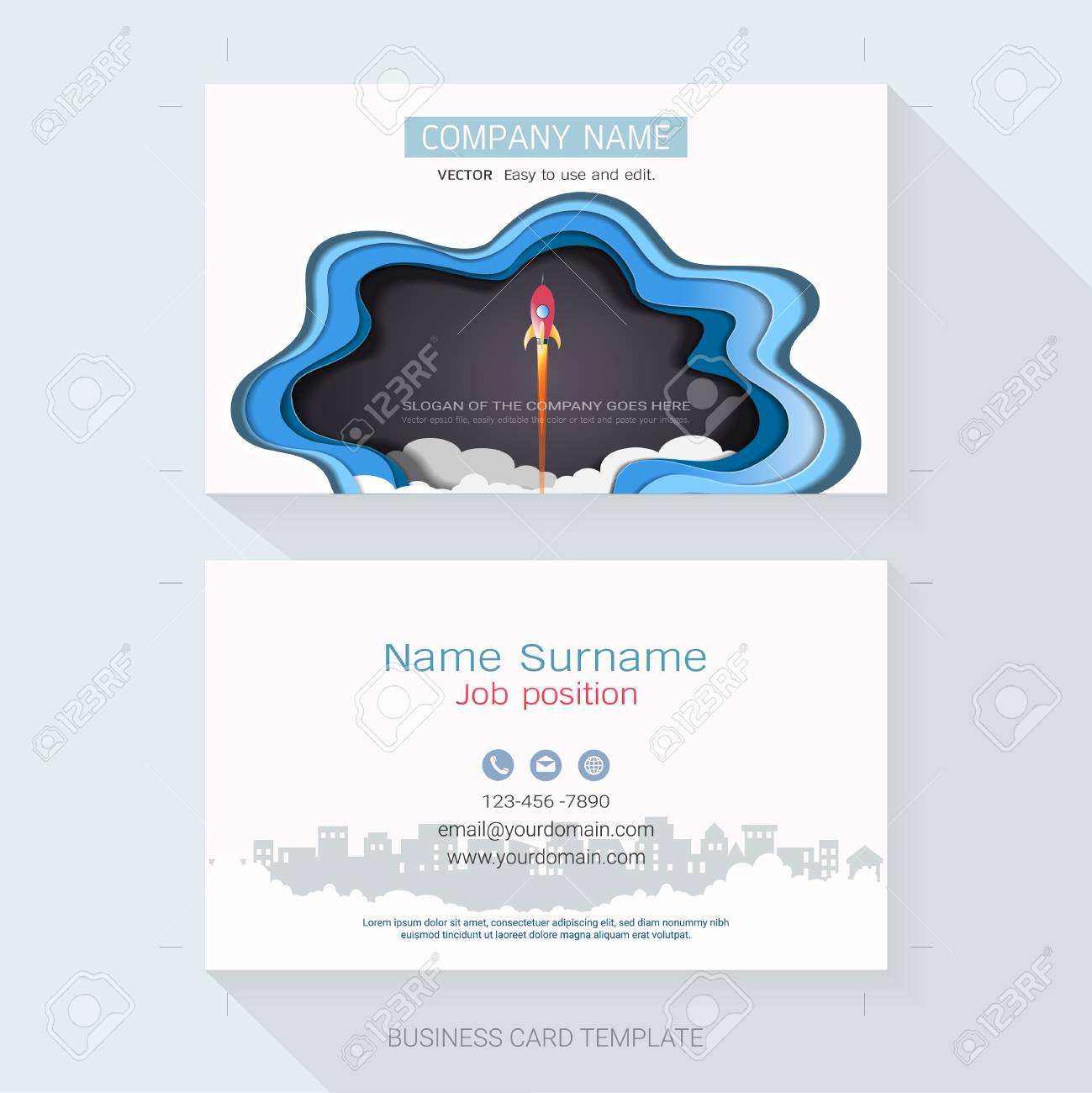 name card or business card design templatethe style is simple also modern and