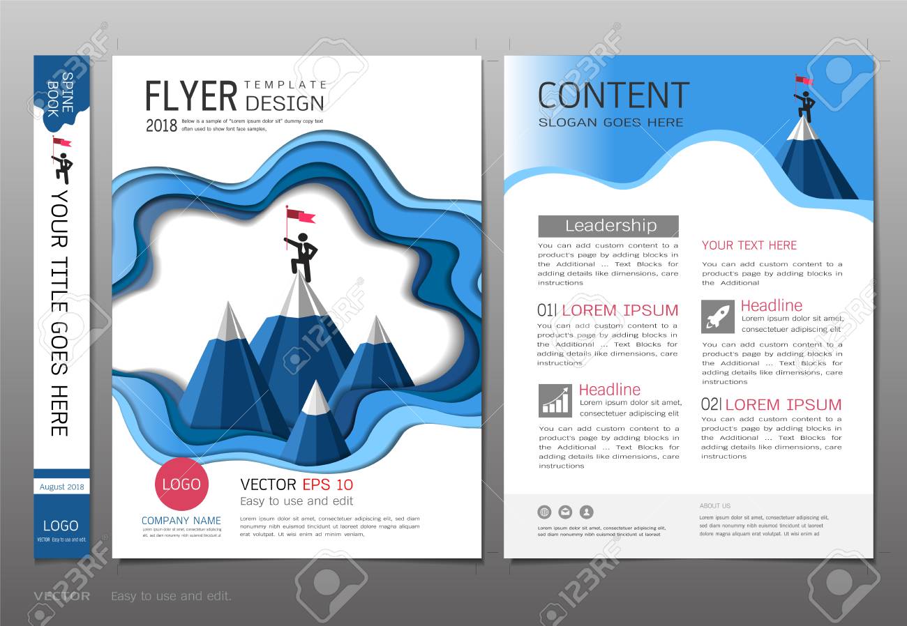 covers design template business leadership and success concept fact sheet design template
