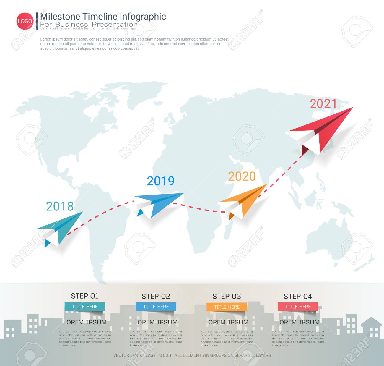 milestone timeline infographic design road map or strategic