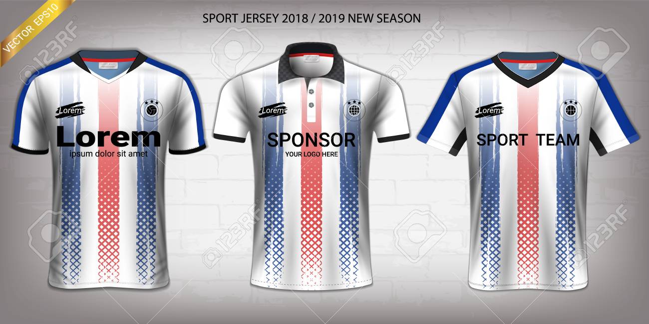 Soccer Jersey And T Shirt Sport Mockup Template Graphic Design For Activewear Uniforms Such As Football Volleyball Tennis Badminton Table Tennis Rugby Etc Vector Eps10 Fully Customized Royalty Free Cliparts Vectors And Stock