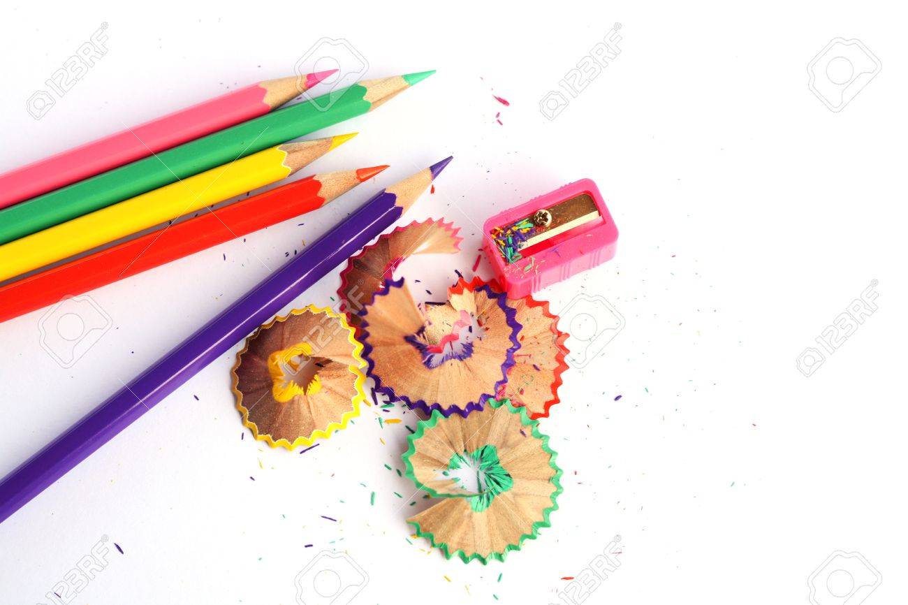 色鉛筆 鉛筆削り の写真素材 画像素材 Image