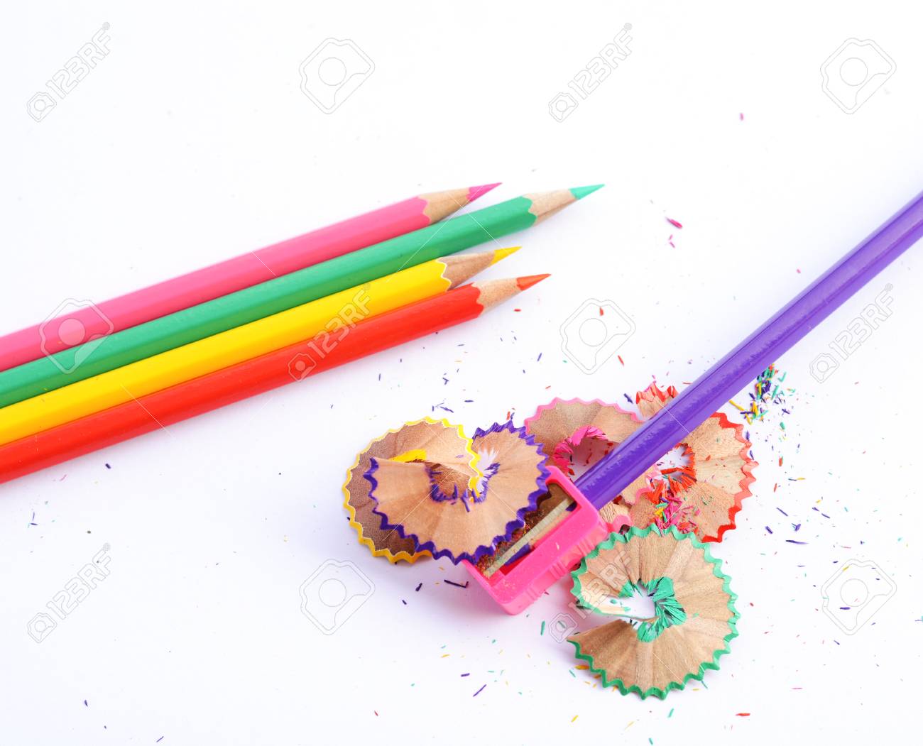色鉛筆 鉛筆削り の写真素材 画像素材 Image