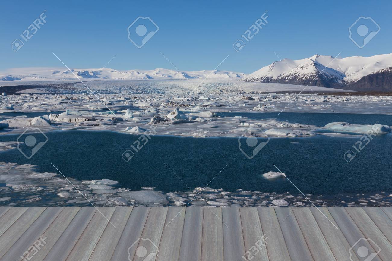 Opening Wooden Floor Jokulsarlon Ice Lake With Snow Mountain Stock Photo Picture And Royalty Free Image Image 55212022
