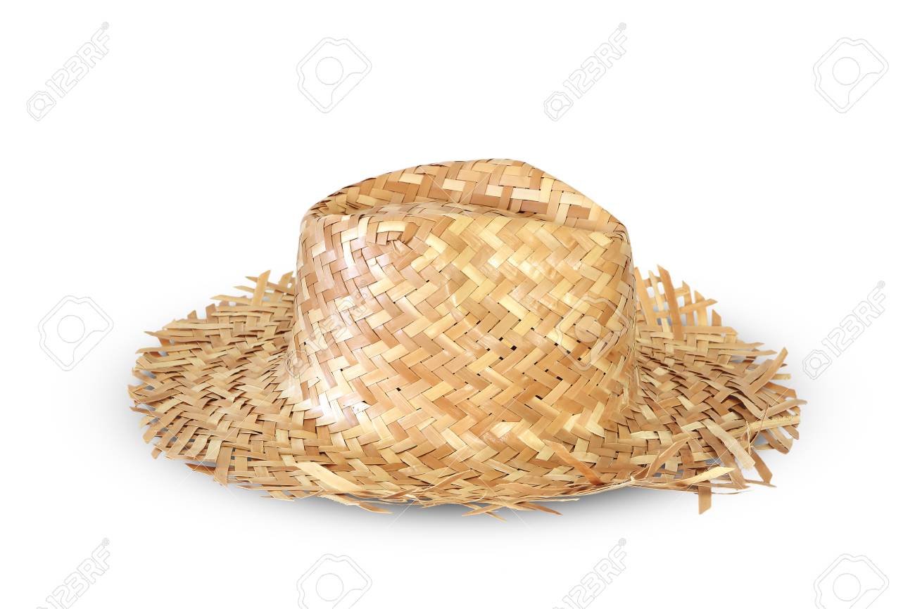 白い背景の上の古い編まれた帽子 の写真素材 画像素材 Image