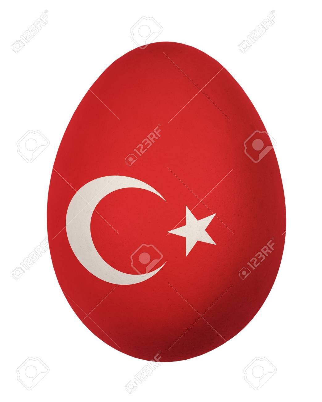 colorful turkey flag easter egg isolated on white background stock
