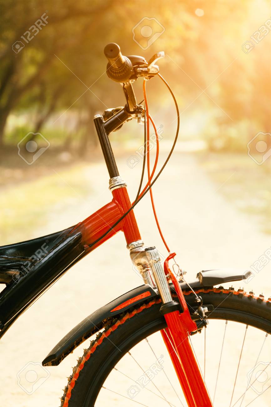 red and black mountain bike