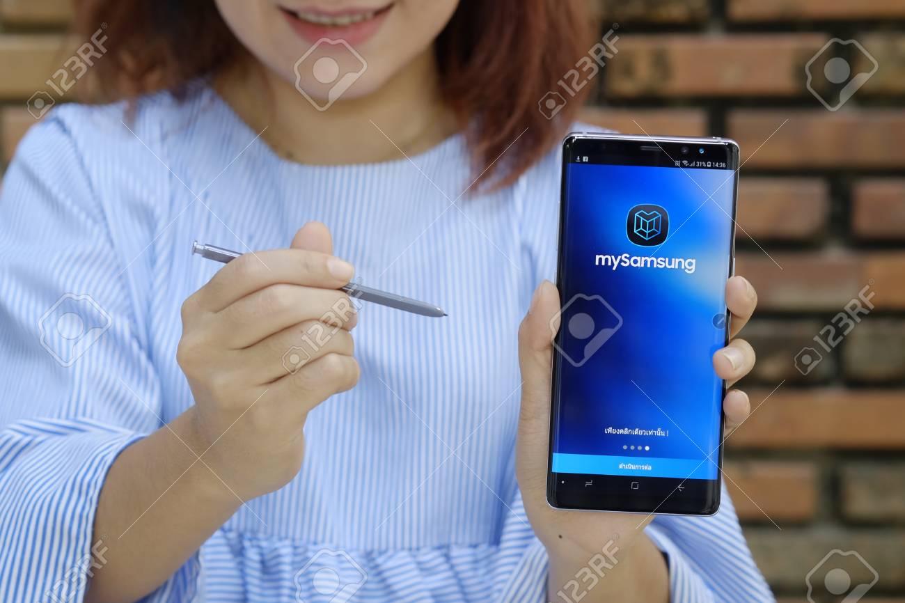 Chiang Mai Thailand Feb 22 18 New Samsung Galaxy Note 8 On Woman Hands And Smile On The Face Samsung Note 8 Is A New Gadget With New Mobile Of Samsung Stock Photo Picture Chiang Mai Thailand Feb 22 18 New Samsung Galaxy Note 8 On Woman Hands And Smile On The Face Samsung Note 8 Is A New Gadget With New Mobile Of Samsung Stock Photo Picture
