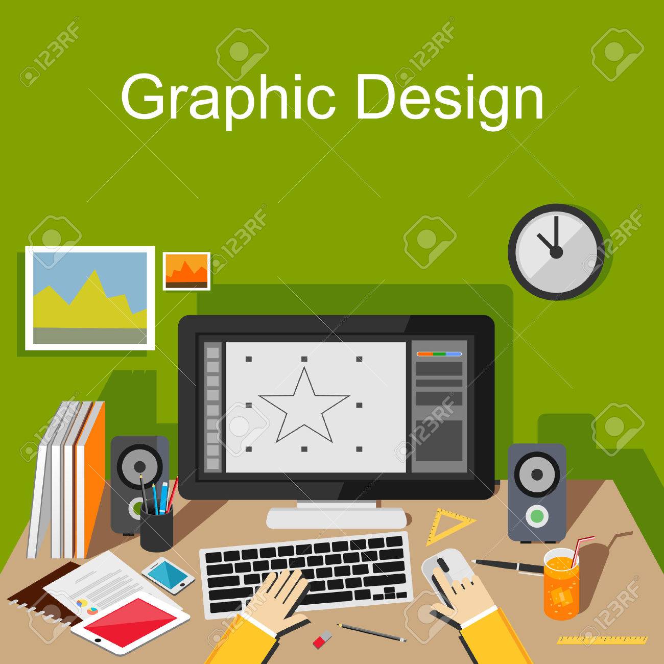graphic design illustration graphic designer working place free graphic design work