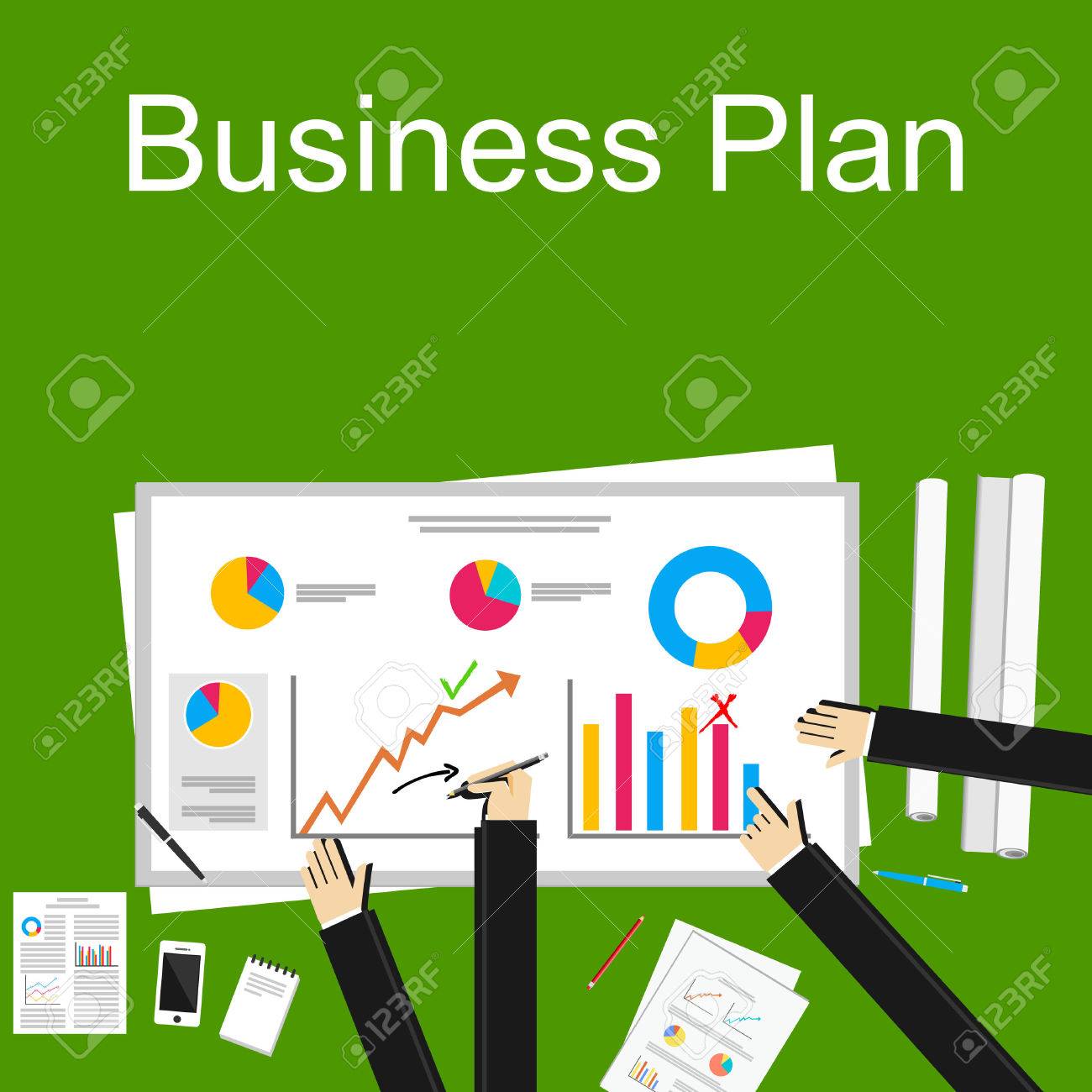 diseño plano concepto ejemplo de plan de negocios grupo de