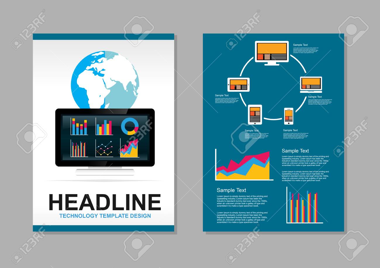 flyer design template information technology infographic elements