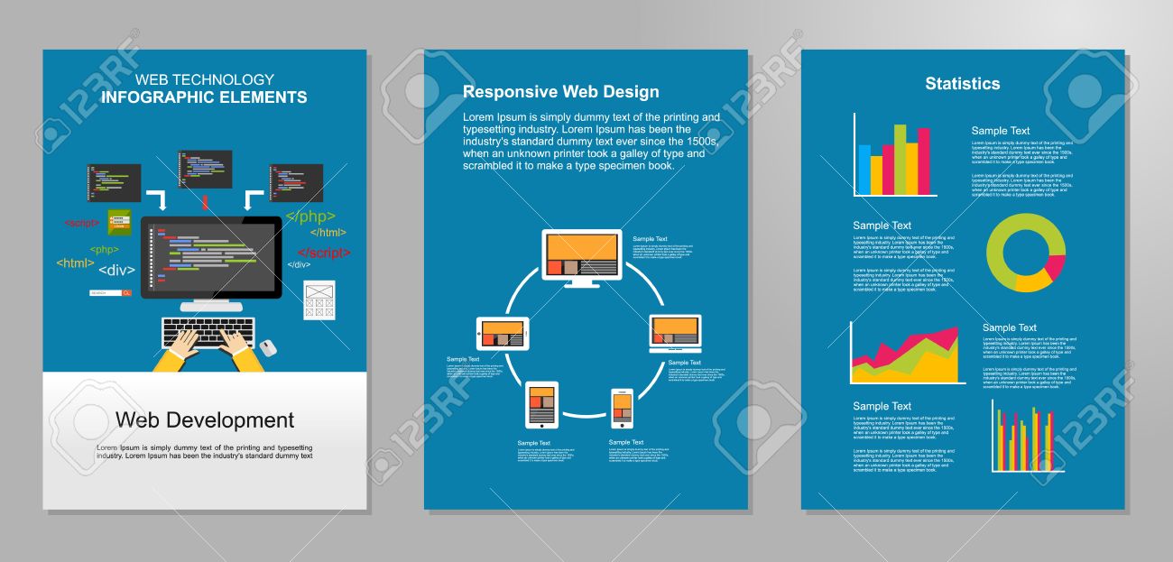 Information Technology Infographic Elements Web Development