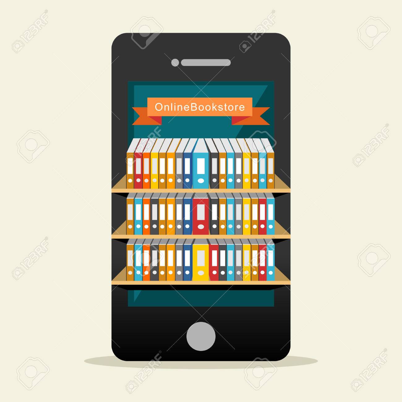 オンライン ライブラリ パネルまたはデジタル ライブラリの概念 のイラスト素材 ベクタ Image