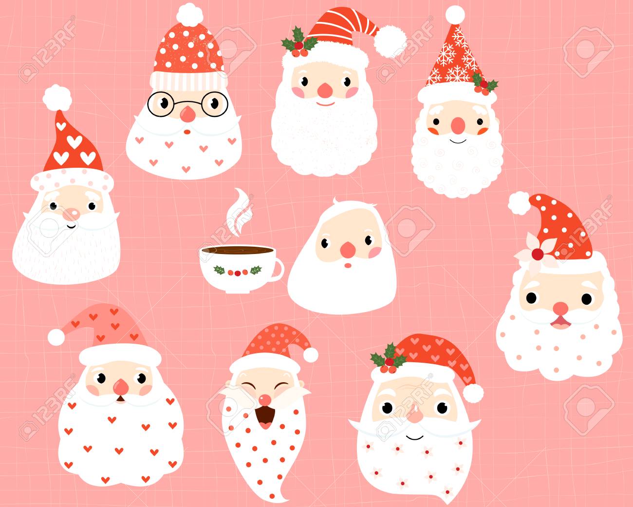 Téléchargement gratuit Images Hipster Et Rigolote Pere Noel Tetes Et Visages Clip Art dernière salutations
