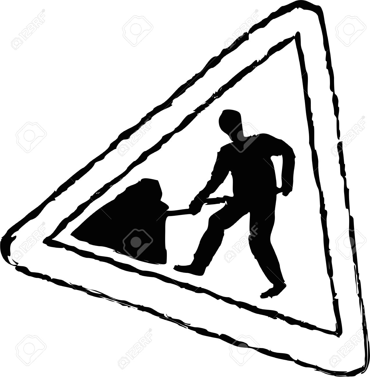 rough sketchy drawing style illustration of a road works traffic stock photo picture and royalty free image image 583685 stock illustration