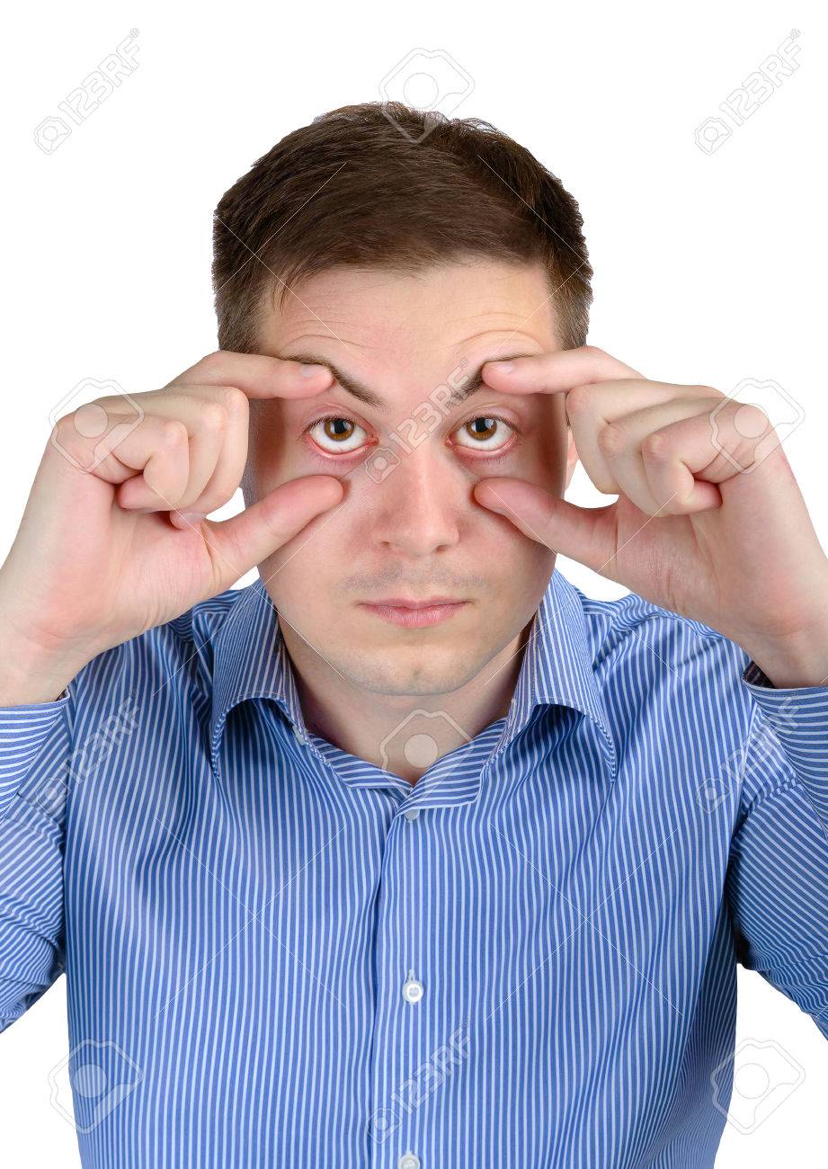 睡眠不足の概念 眠そうな目の眠そうな男 の写真素材 画像素材 Image