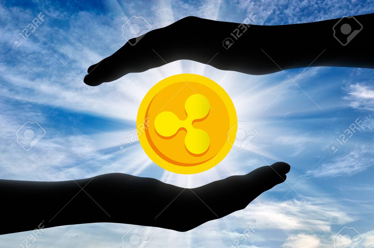 인간의 손에 리플. 암호화 통화의 개념 로열티 무료 사진, 그림, 이미지 그리고 스톡포토그래피. Image 94383309