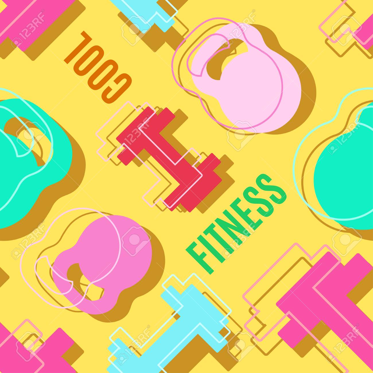 modern style fitness sport banner color design vector illustration
