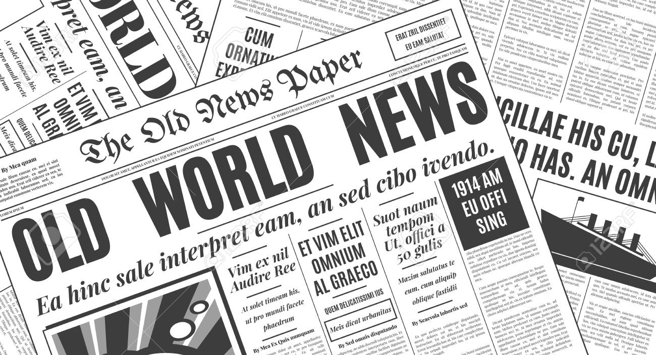 Old White Newspaper Vintage Design Retro Background Vector Template With Place For Your Text Old White Newspaper Vintage Design Retro Background Vector Template With Place For Your Text