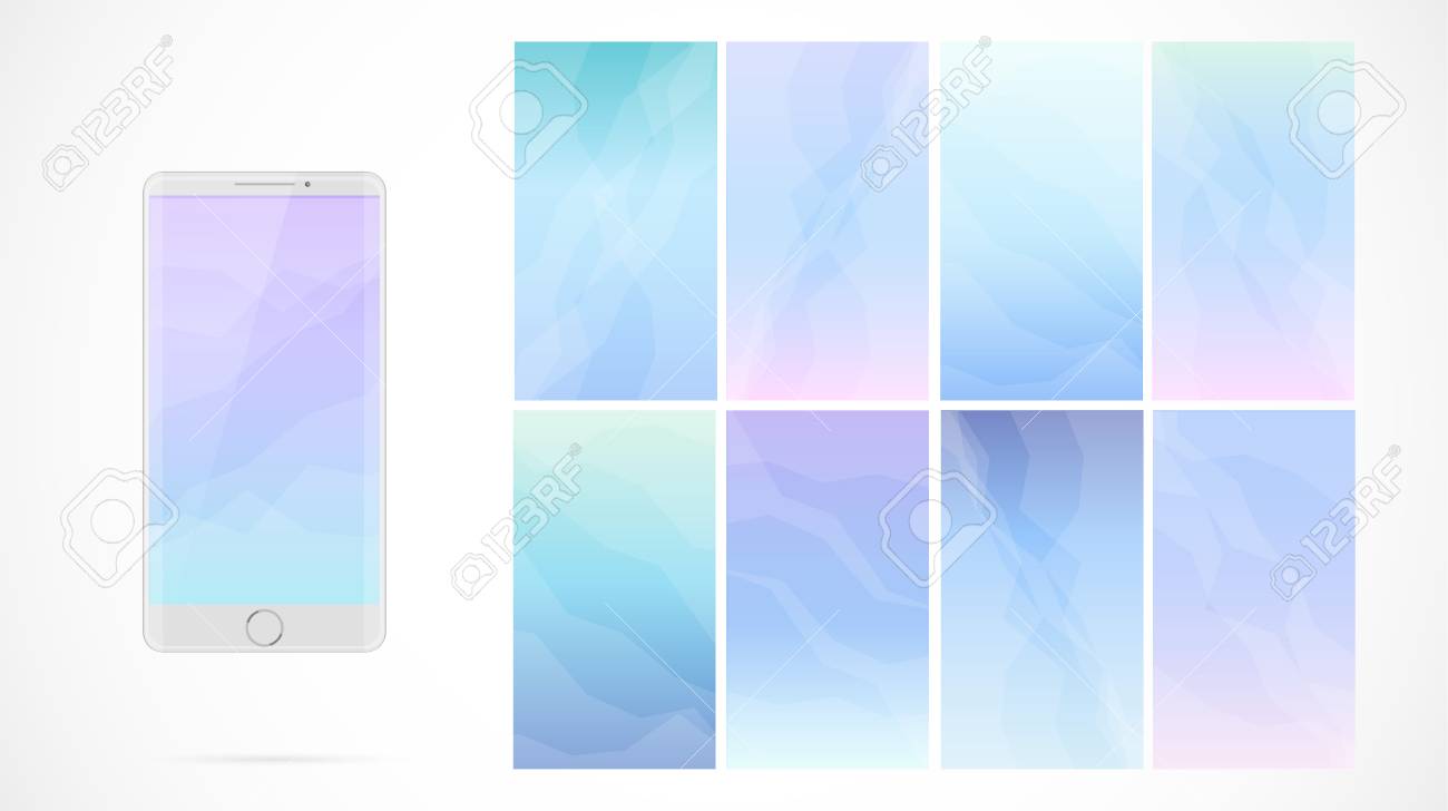 モダン Ui は モバイル アプリぼやけたソフト色グラデーション垂直壁紙背景の Gui 画面ベクトル デザインを設定します 甘いロマンチックなコレクション のイラスト素材 ベクタ Image