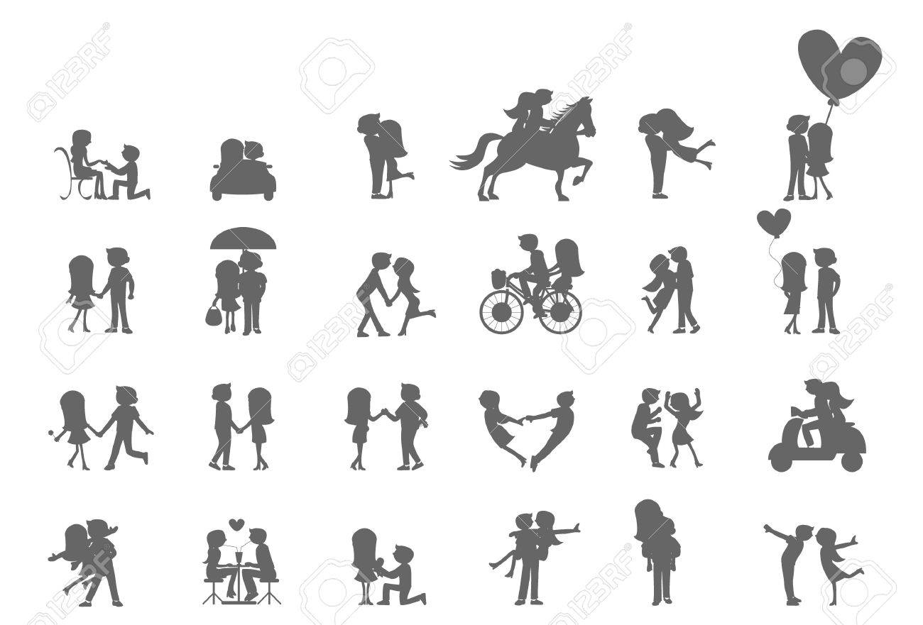 かわいいカップルのシルエット のイラスト素材 ベクタ Image かわいいカップルのシルエット のイラスト素材 ベクタ Image