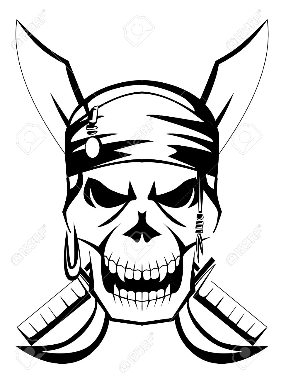 pirate skull sword royalty free cliparts vectors and stock