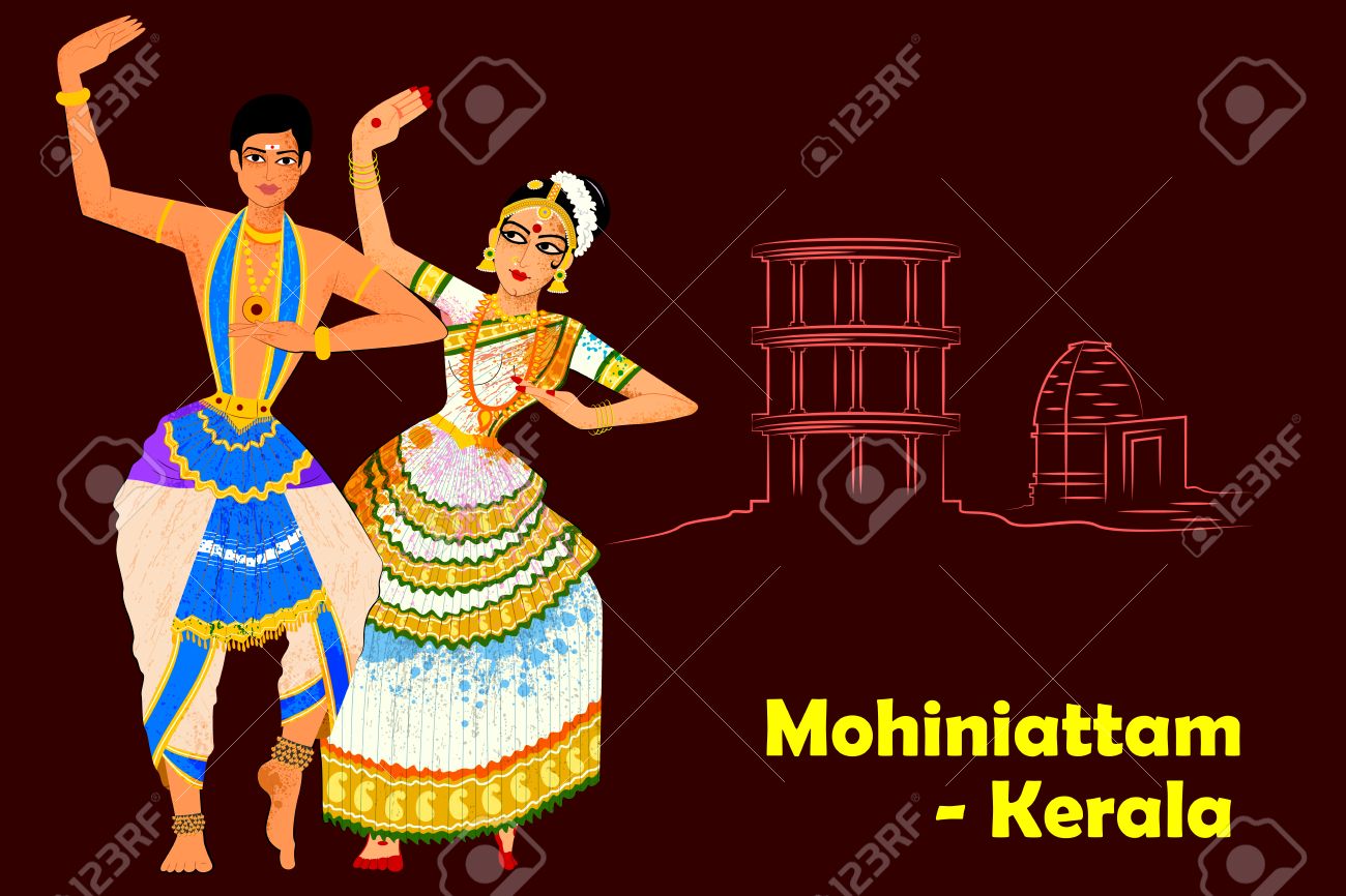 Vector design of Couple performing Mohiniattam classical dance of Kerala, India - 62249857 Vector design of Couple performing Mohiniattam classical dance of Kerala, India - 62249857