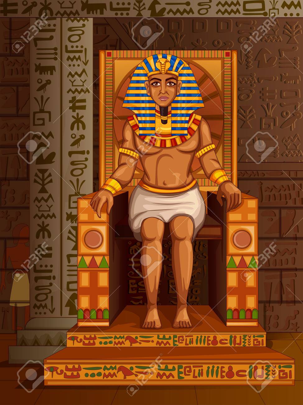 エジプト ファラオ 頭部像 王座 セット