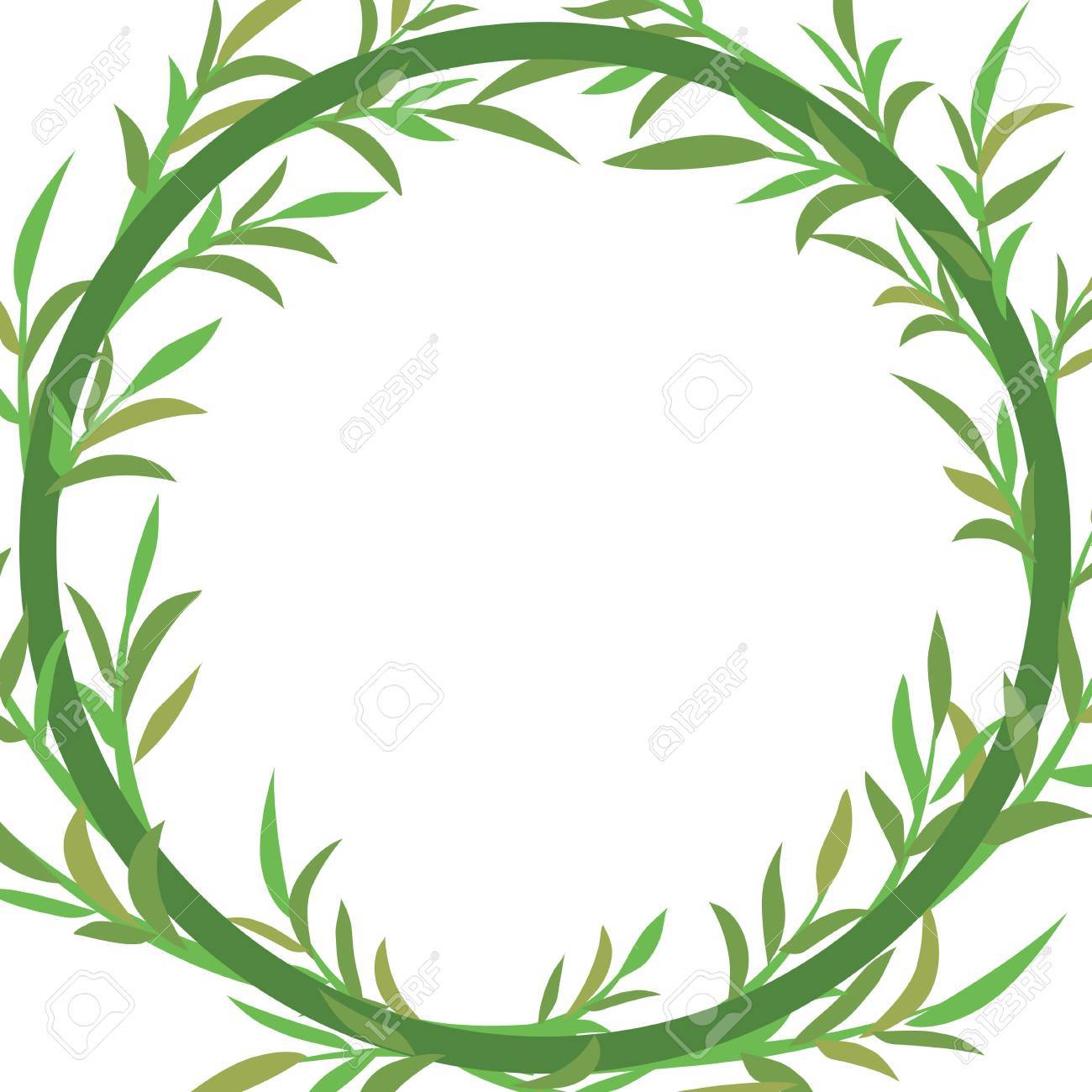 笹の葉の花輪 のイラスト素材 ベクタ Image