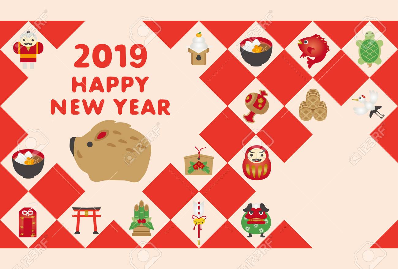 japanese new years card in 2019 the zodiac sign in 2019 is japanese new years card
