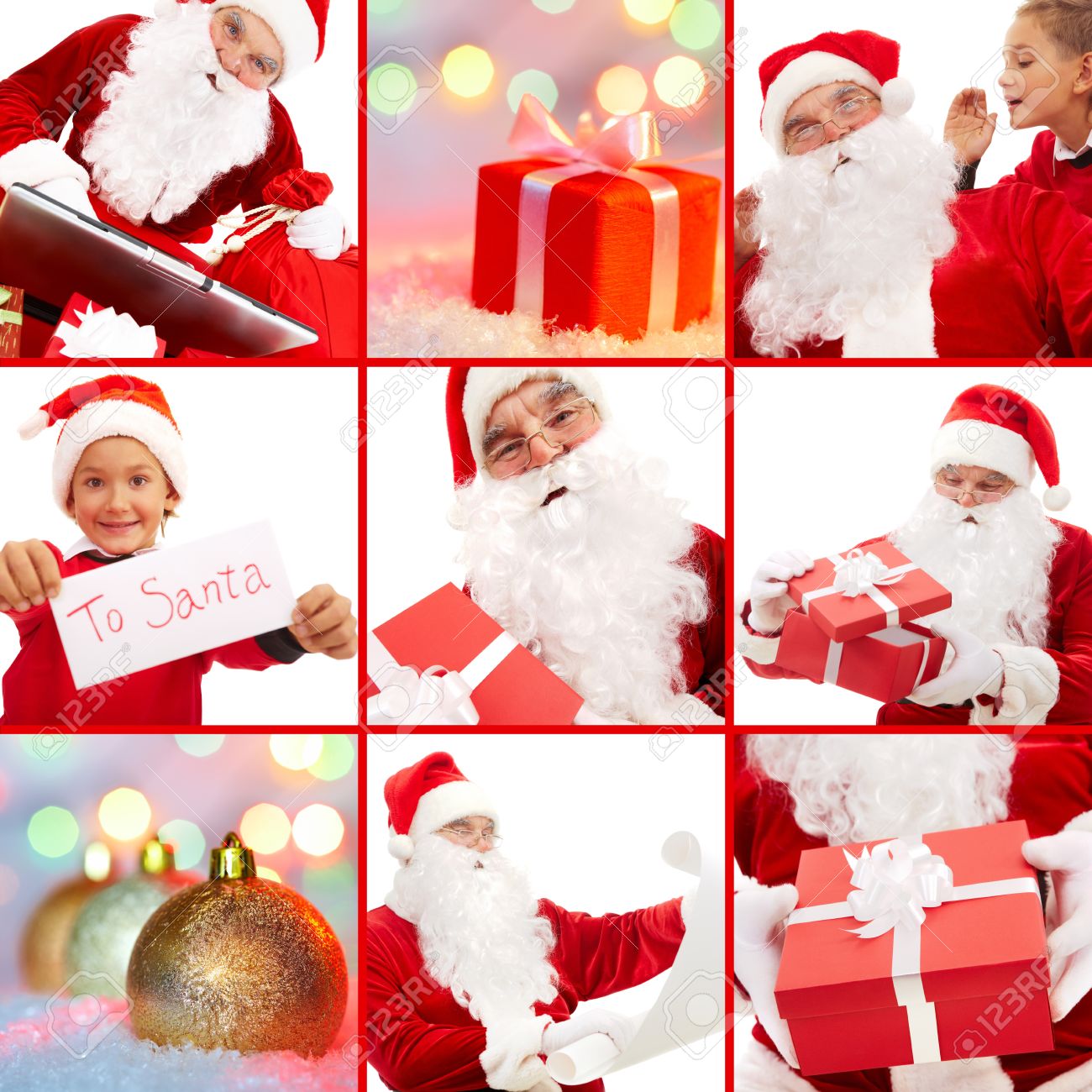 Christmas Colages 2022 Boys Collage Of Santa Claus With Gifts And Cute Boy Before Christmas Stock  Photo, Picture And Royalty Free Image. Image 10931261.
