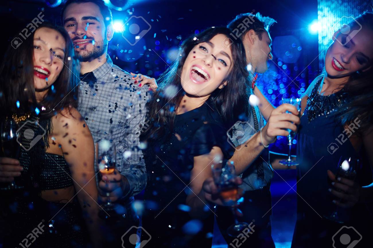 Ecstatic Friends Dancing At Night Party Stock Photo Picture And Royalty Free Image Image 54232896