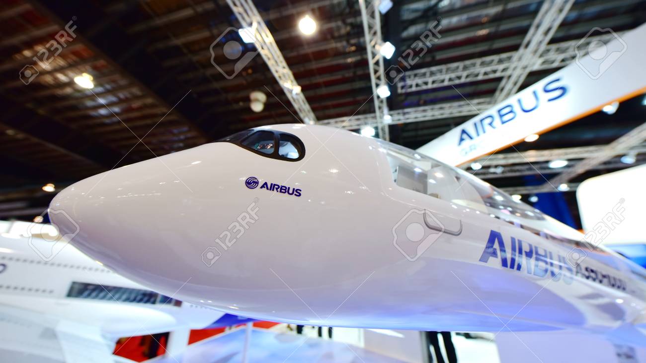 singapore february 16 model of airbus a350 1000 xwb on display