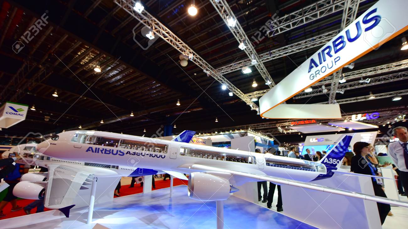 singapore february 16 model of airbus a350 1000 xwb on display