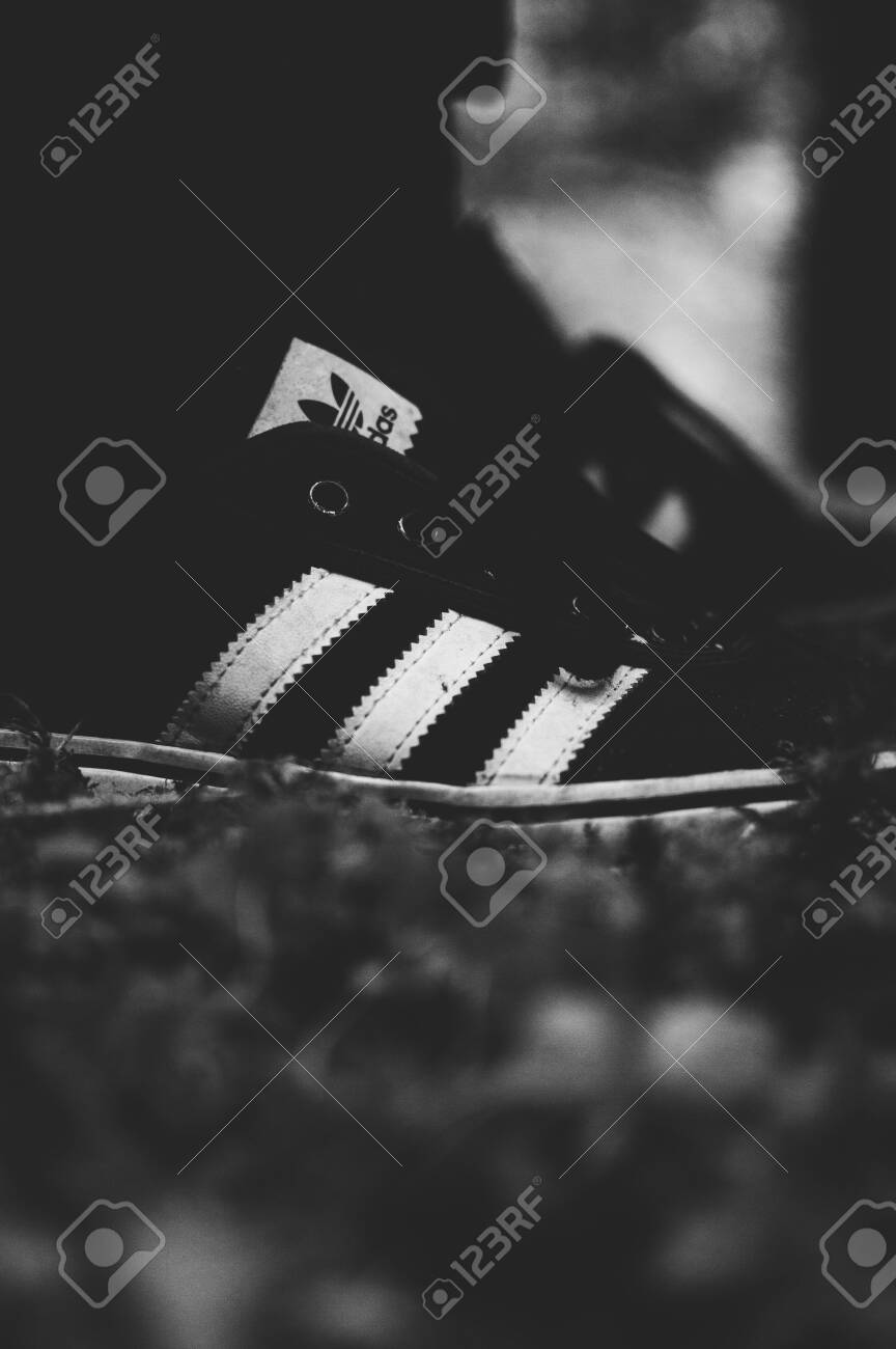 black and white adidas trainers