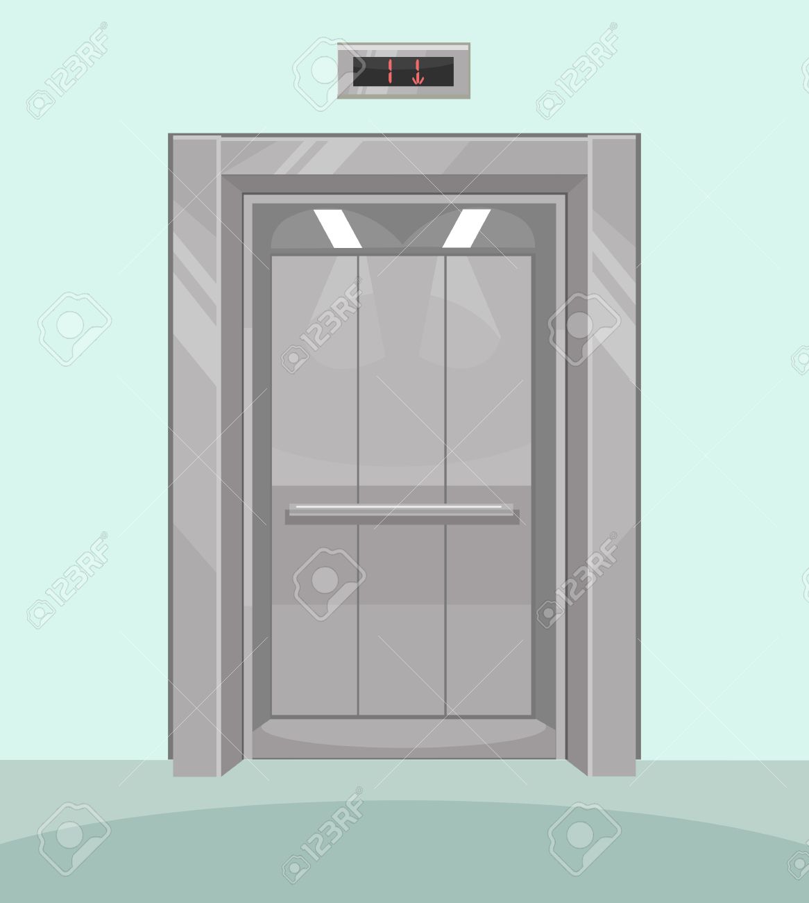 Ascensor Abierta Ascensor De Hierro Con Las Puertas Abiertas Vector Ilustracion De Dibujos Animados Plana Ilustraciones Vectoriales Clip Art Vectorizado Libre De Derechos Image 59015910